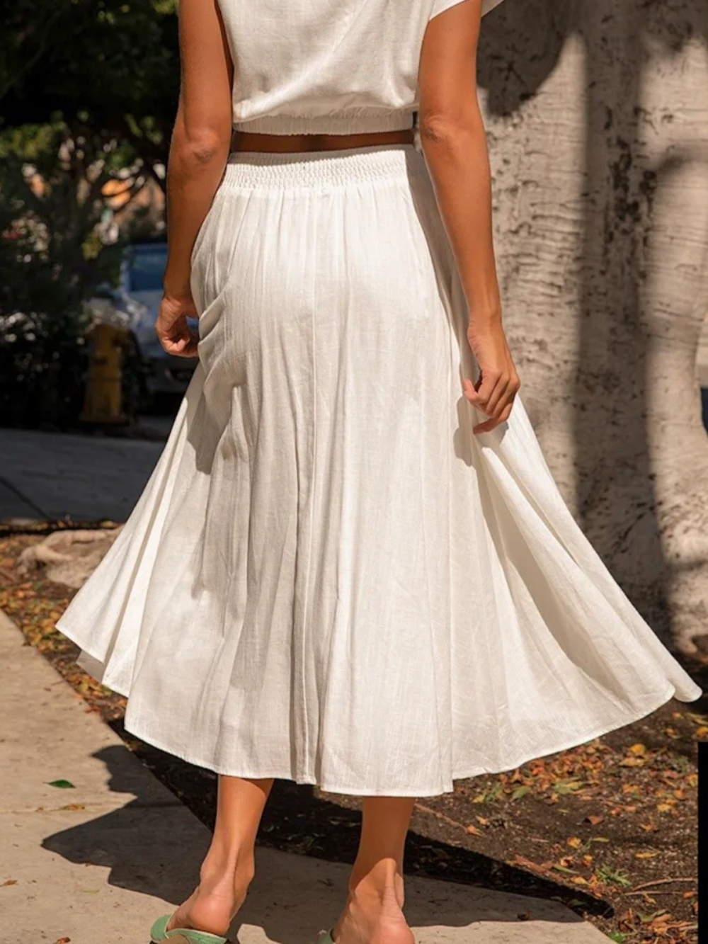 NWT Lulu's Brings You Back Ivory Midi Skirt (Only) - Picture 2 of 6